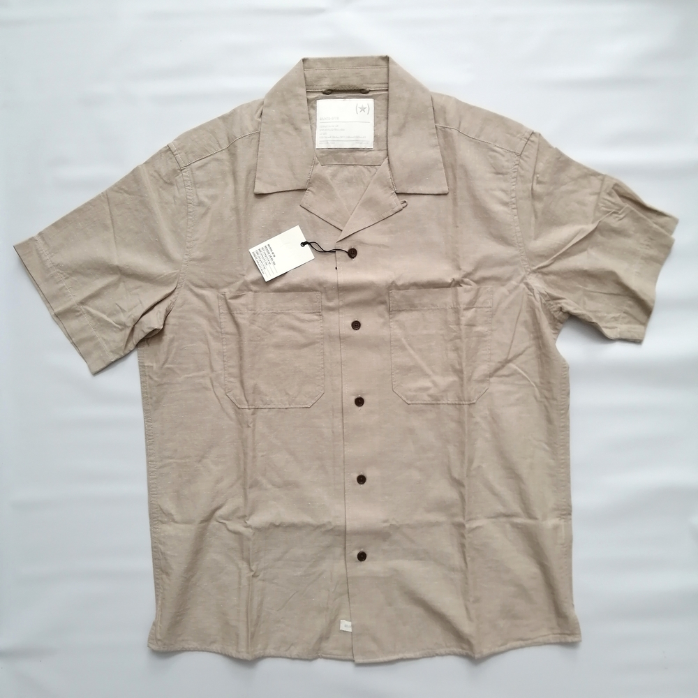 Banana Republic Costa Brava Men's Tan Short Sleeve Button-Up Shirt Small NWT